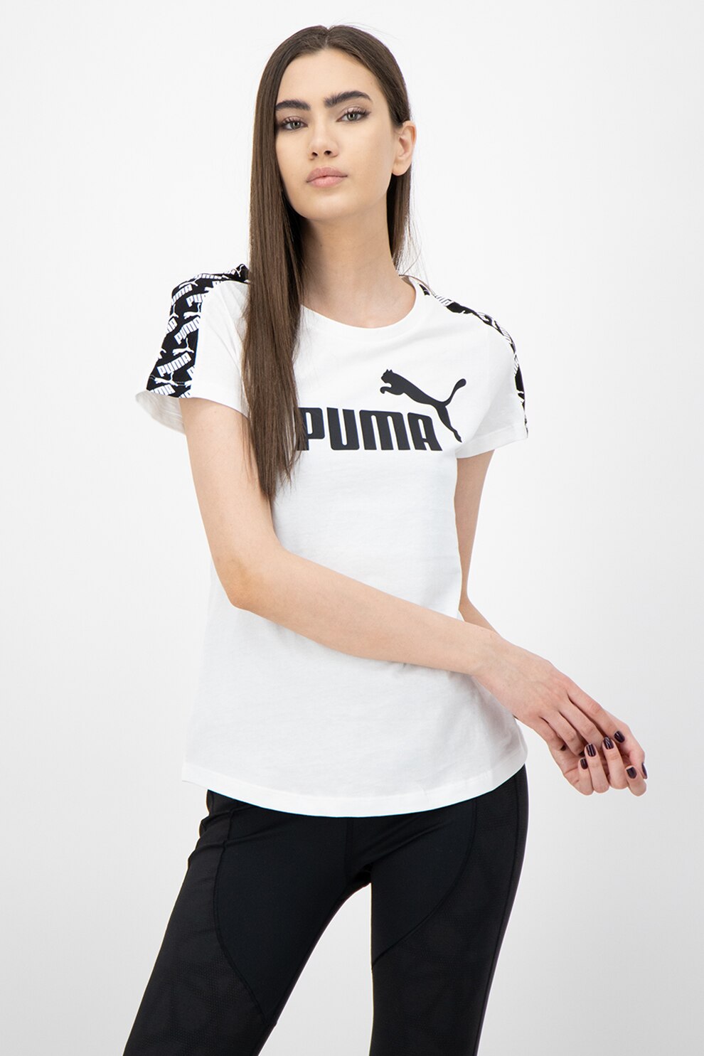 Puma, Tricou regular fit pentru antrenament Amplified, Alb