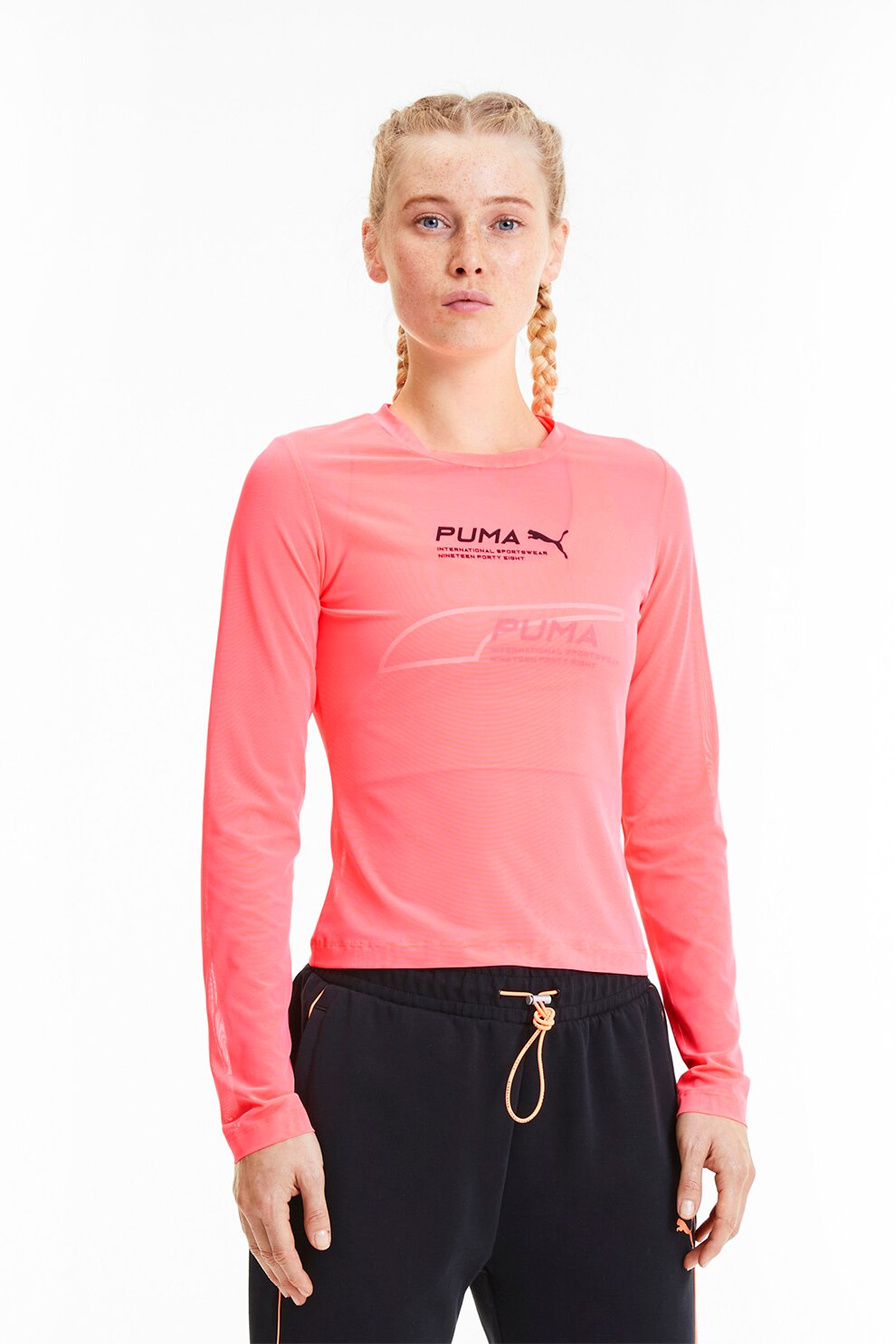 Puma, Bluza cu imprimeu logo Evide, Corai