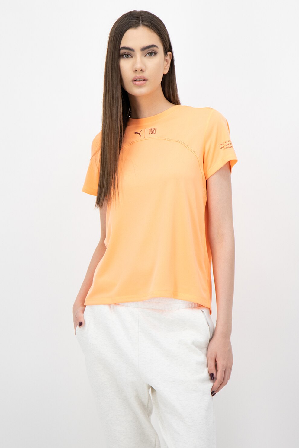 Puma, Tricou din plasa, pentru antrenament The First Mile, Oranj, XS