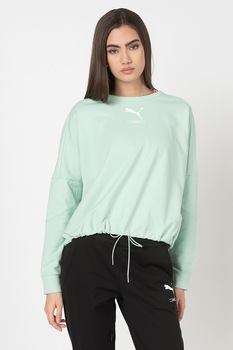 Puma, Bluza sport relaxed fit cu maneci cazute Nu-tility, Verde menta Puma, Bluza sport relaxed fit cu maneci cazute Nu-tility, Verde menta