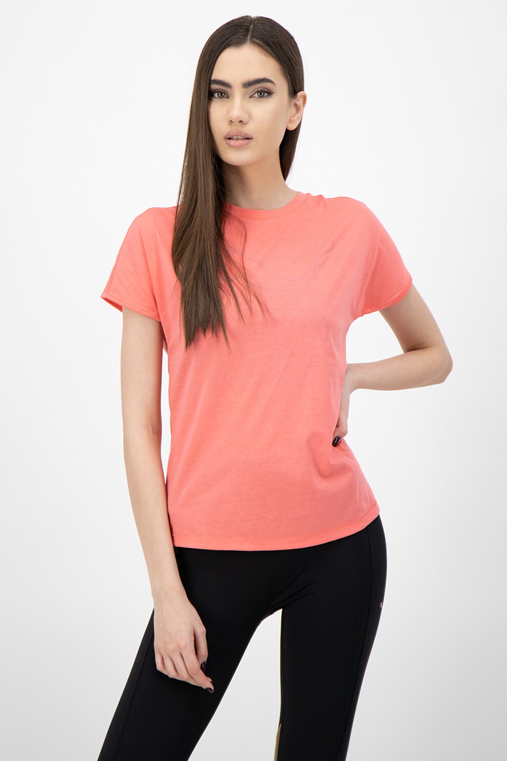 Puma,Tricou cu logo, pentru fitness si alergare, Corai