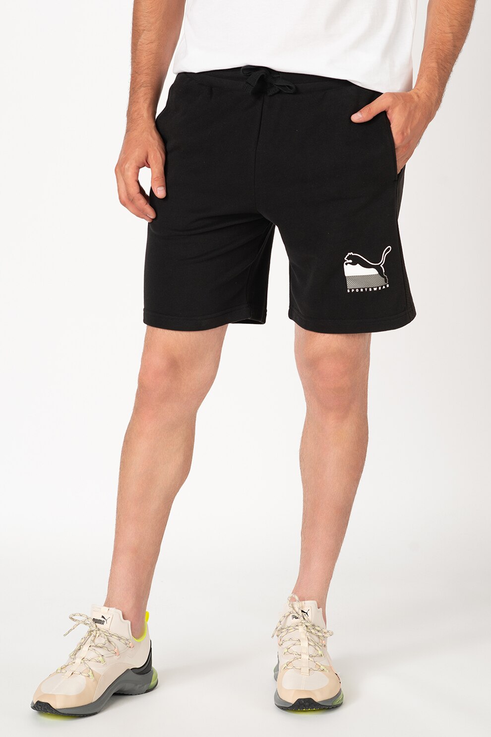 Puma, Bermude din jerseu Athletics, Negru, XS