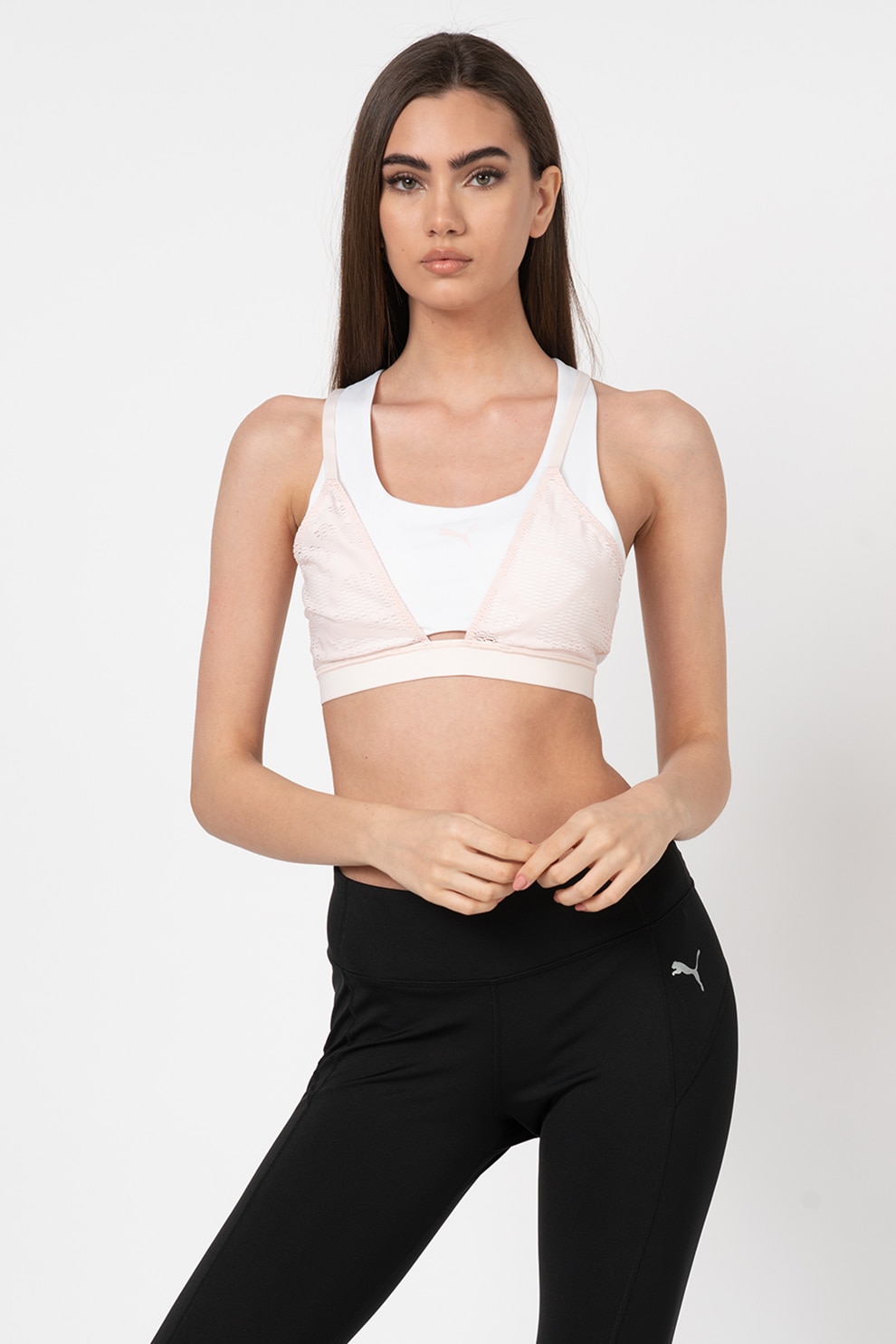 Puma, Bustiera pentru fitness DryCell Studio, Roz pal/Alb