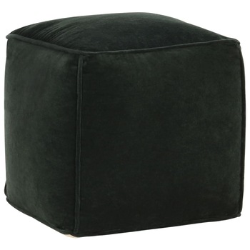 Taburet puf, vidaXL, Bumbac, 40 x 40 x 40 cm, Verde inchis Taburet puf, vidaXL, Bumbac, 40 x 40 x 40 cm, Verde inchis
