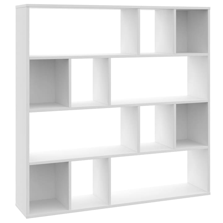 vidaXL térelválasztó/könyvszekrény, forgácslap, 110 x 24 x 110 cm, fehér