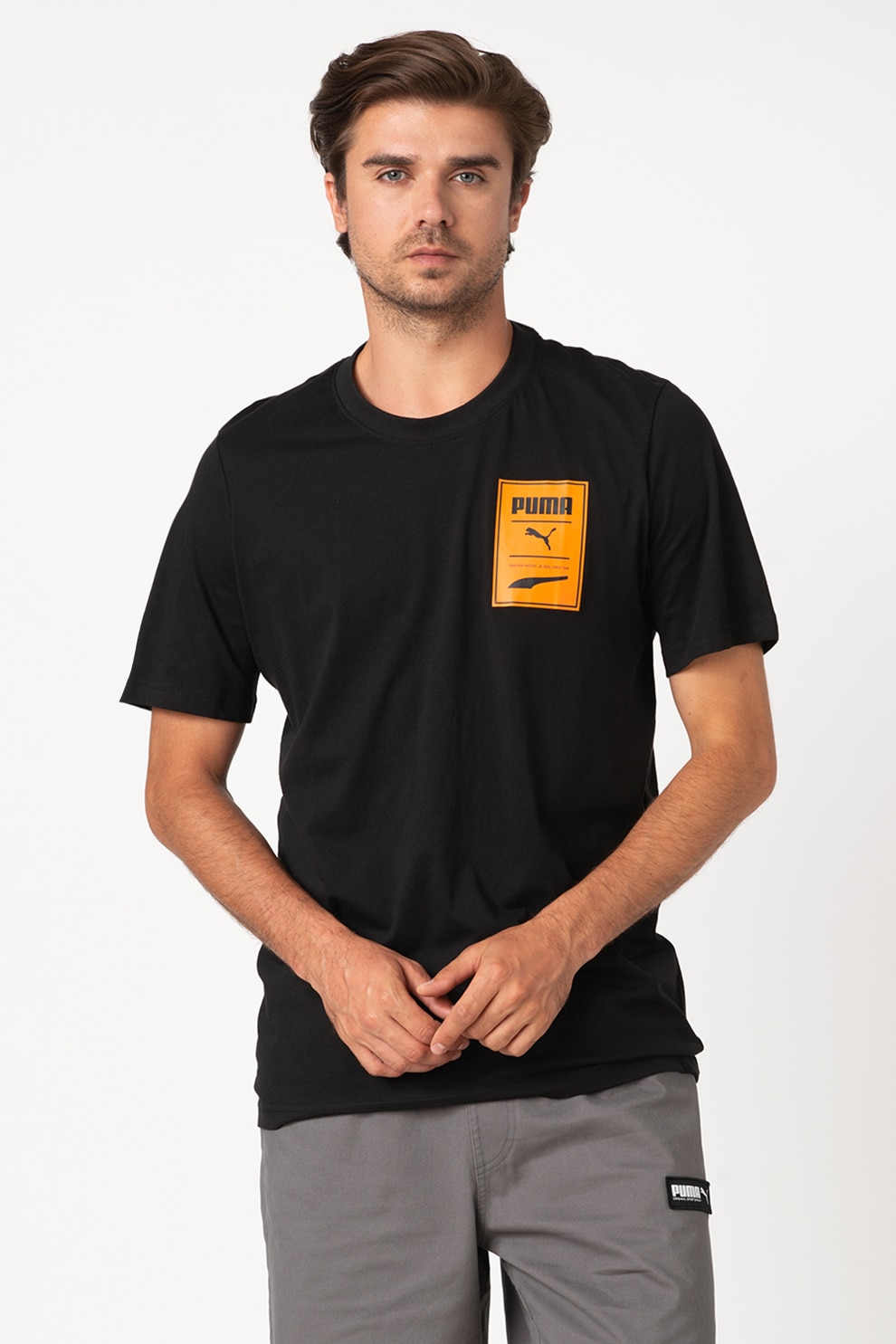Puma, Tricou cu detaliu logo Recheck Pack, Negru
