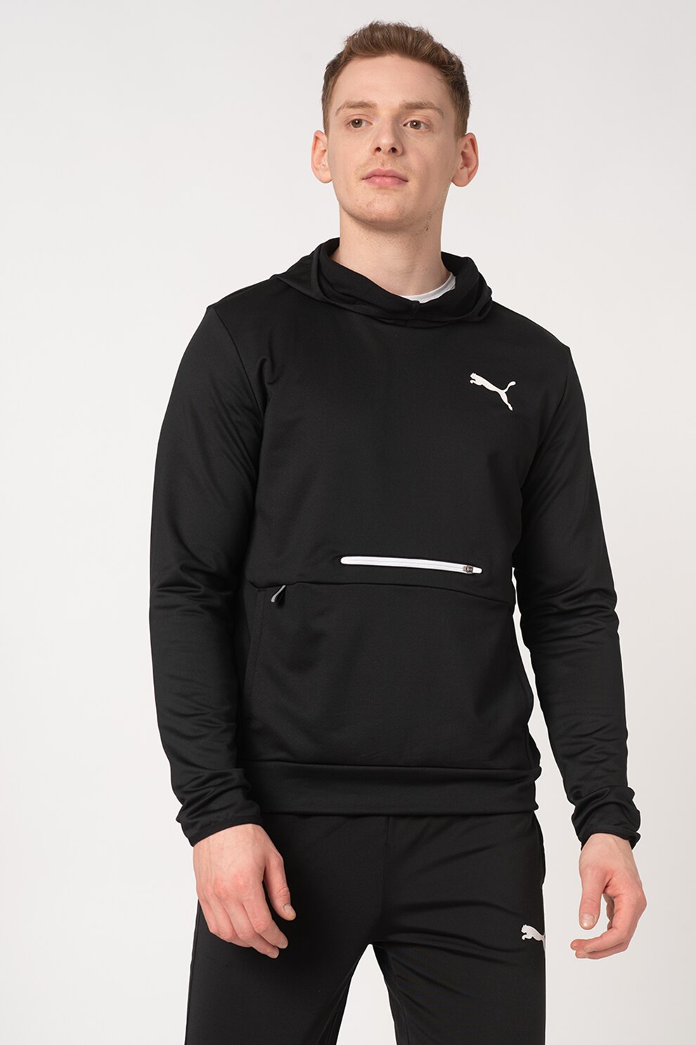 Puma, Hanorac slim fit cu dryCELL, Negru, XL