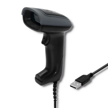 Scanner Qoltec, 1D/2D, USB, Negru/Gri Scanner Qoltec, 1D/2D, USB, Negru/Gri