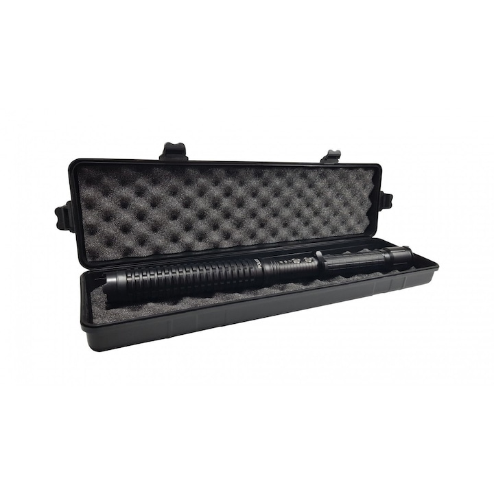 Lanterna cu led tip baston si electrosoc din aluminiu 10.000kv HY-X10, 35 cm