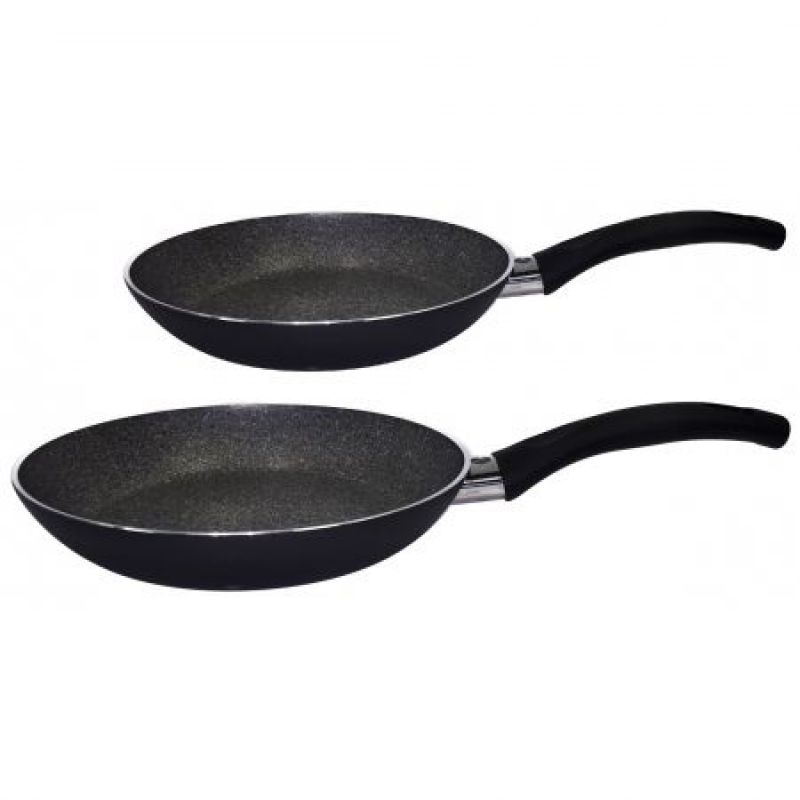 Set 2 tigai si spatula Hausberg HB-H710, 24 cm/28 cm, Negru