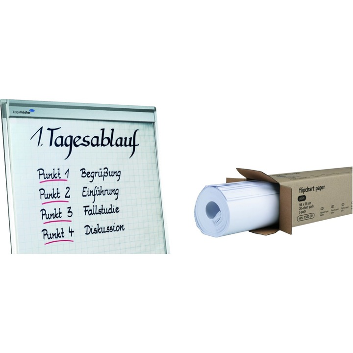 Hartie flipchart Legamaster, 1000 x 650 mm, 80g/mp, matematica, 20coli/top