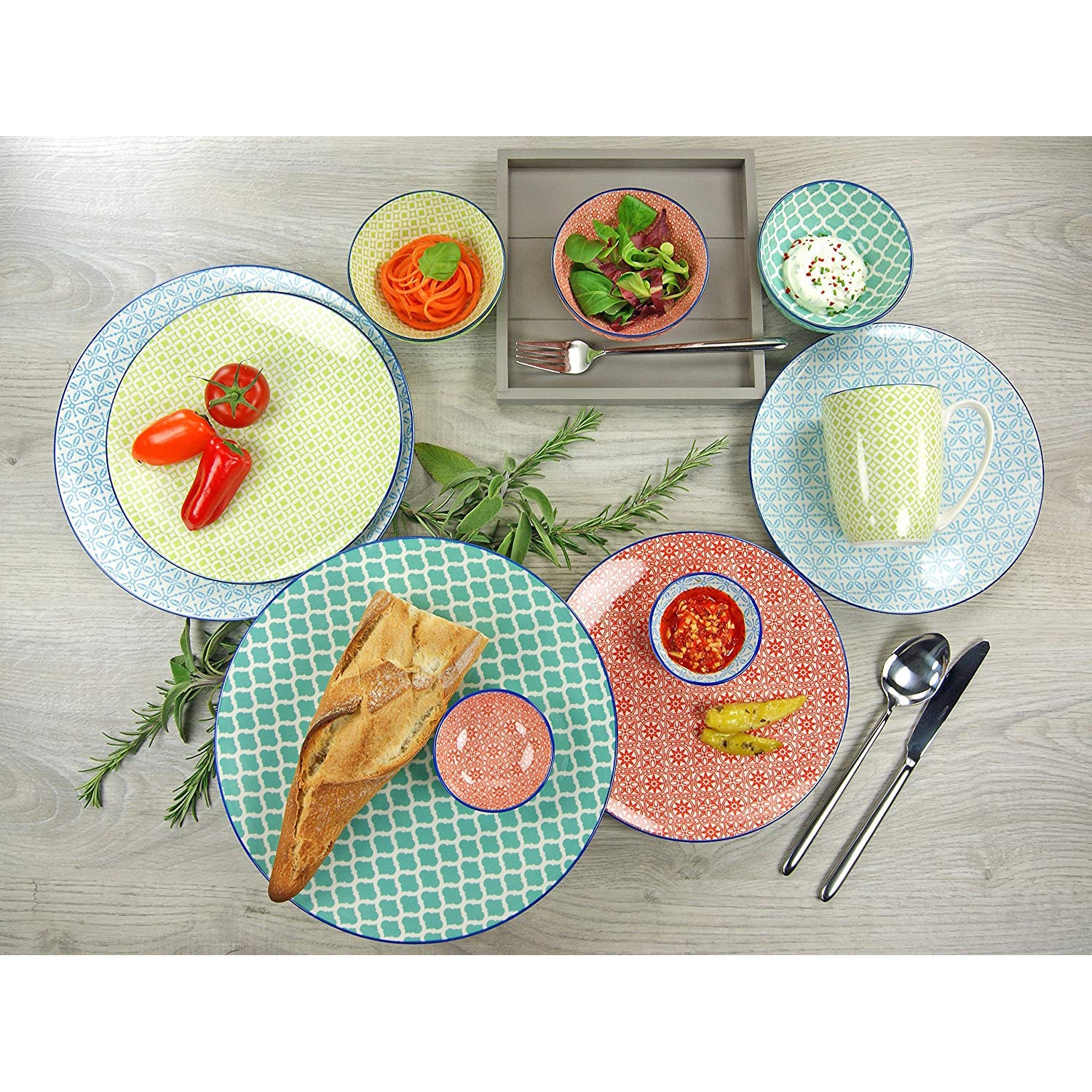 Сервиз за хранене CreaTable Mediterranean, 16 части, керамика