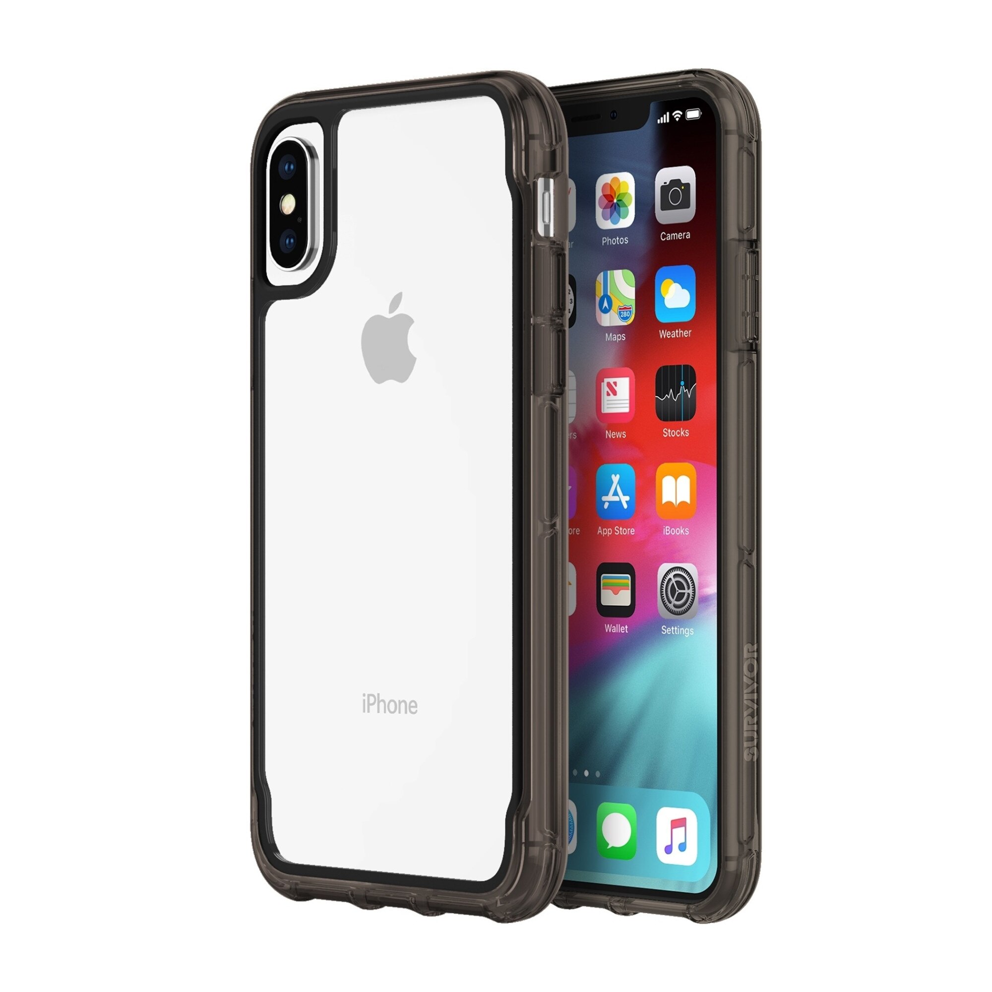 Husa de protectie Griffin Survivor pentru iPhone Xs/X, negru transparent