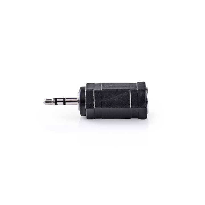 Nedis sztereó audio adapter, 2,5 mm jack apa / 3,5 mm jack anya, fekete