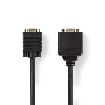 Cablu adaptor VGA tata - 2x VGA mama 0.2m negru Nedis Cablu adaptor VGA tata - 2x VGA mama 0.2m negru Nedis