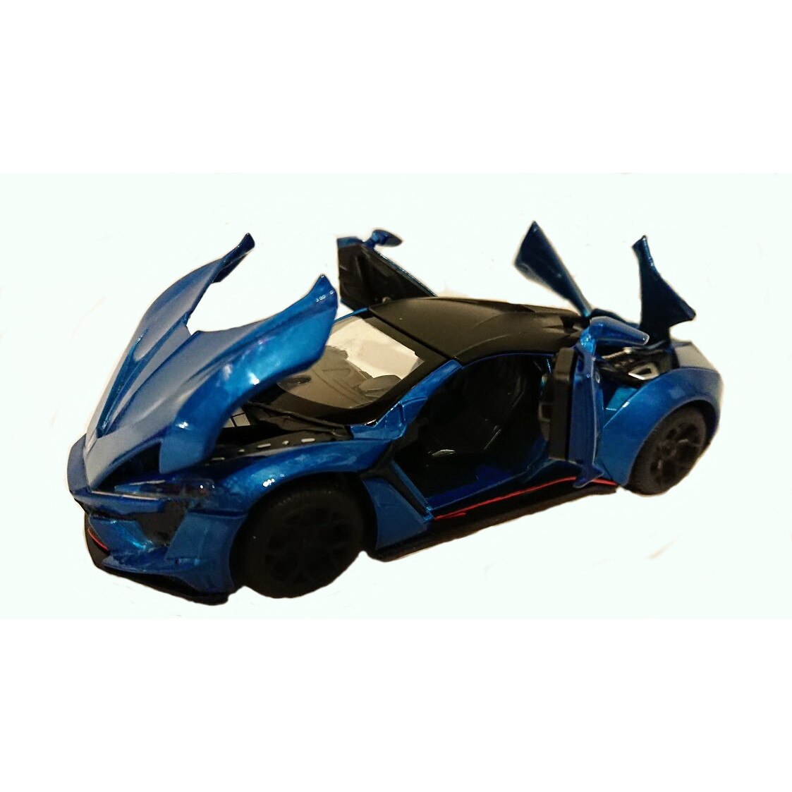 Masina metalica cu lumini si sunete,Lamborghini albastru, 1:32