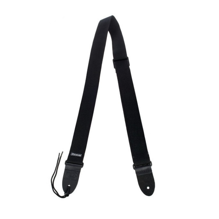 Каишка за китара, черна, универсална, кожени глави