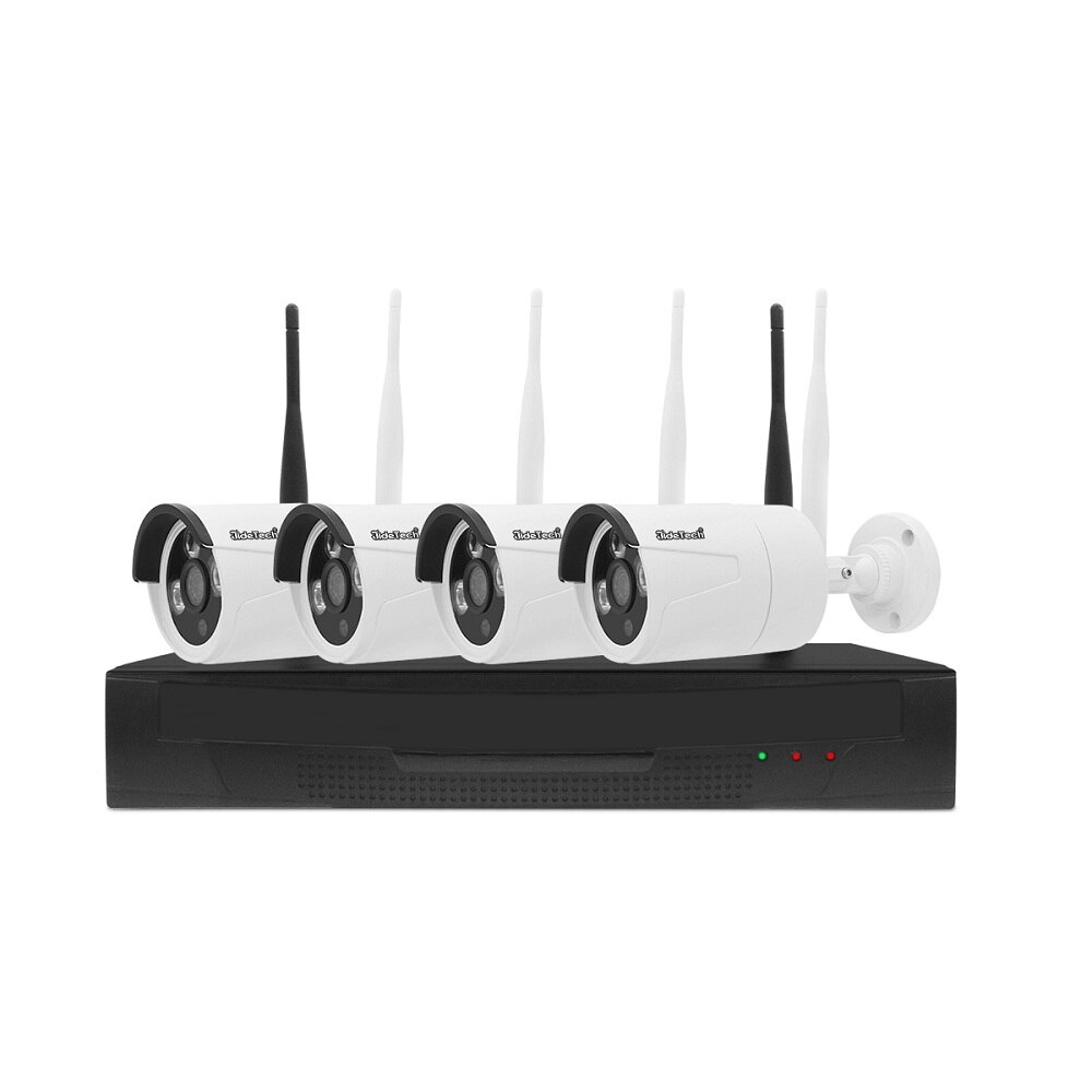 Sistem de camere de securitate WiFi 1080P HD AIX , 4CH HDMI WiFi, NVR 4PCS 2MP IR, Impermeabil la intemperii CCTV Wireless IP , sistem de supraveghere video