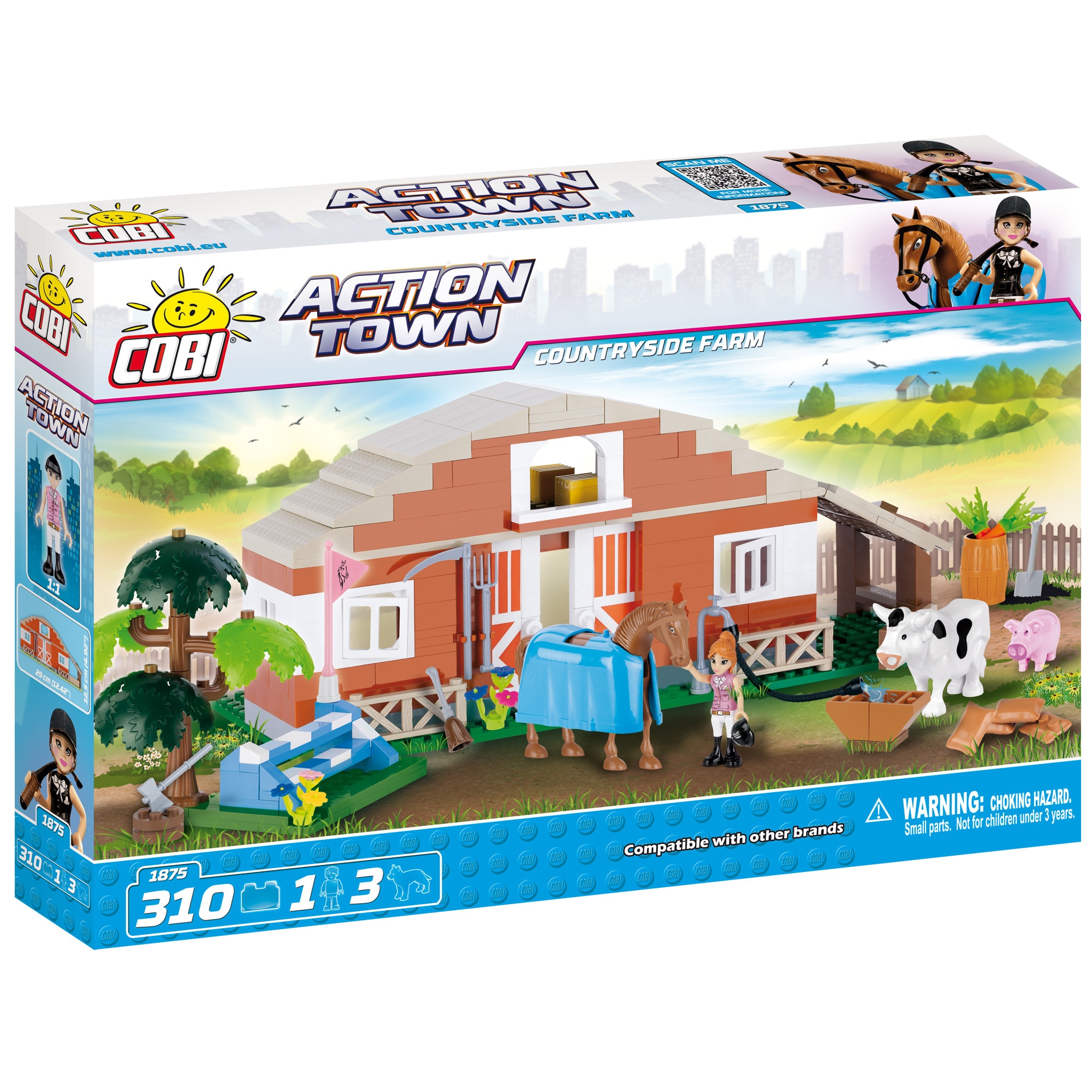 Set de constructie Cobi, Action Town, Ferma (310pcs)