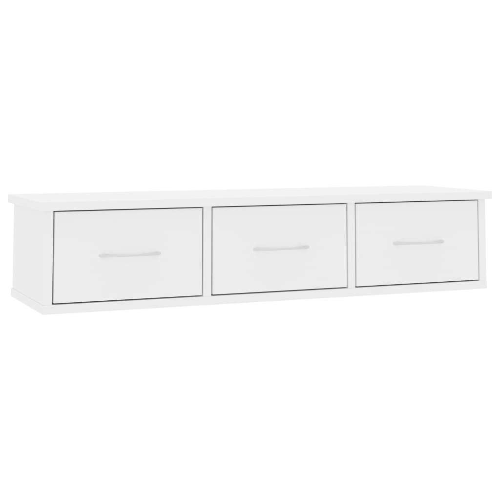 Dulap cu sertare, vidaXL, 90 x 26 x 18,5 cm, PAL extralucios, Alb