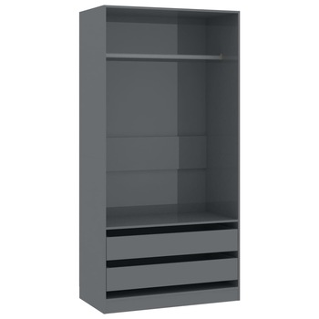 Dulap / sifonier vidaXL, PAL extralucios, 100 x 50 x 200 cm, Gri Dulap / sifonier vidaXL, PAL extralucios, 100 x 50 x 200 cm, Gri