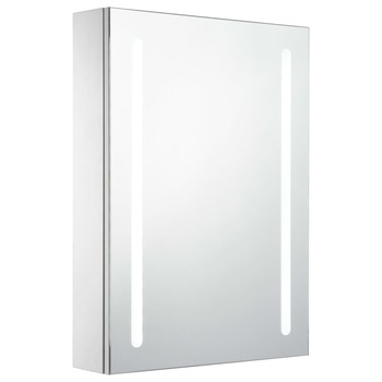 Dulap de baie cu oglinda si LED, vidaXL, MDF, 50 x 13 x 70 cm, Alb Dulap de baie cu oglinda si LED, vidaXL, MDF, 50 x 13 x 70 cm, Alb