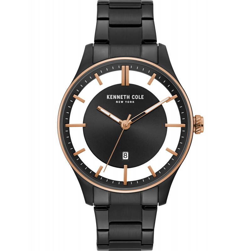 Ceas barbatesc Kenneth Cole KC50919001 Quartz Negru, Rose gold