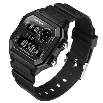Ceas barbatesc Sanda, Electronic, Digital, Sport, Cronometru, Cronograf, Calendar, Lumina fundal, LED, Alarma, Rezistent la socuri, Rezistenta la apa 3 ATM, Negru Ceas barbatesc Sanda, Electronic, Digital, Sport, Cronometru, Cronograf, Calendar, Lumina fundal, LED, Alarma, Rezistent la socuri, Rezistenta la apa 3 ATM, Negru