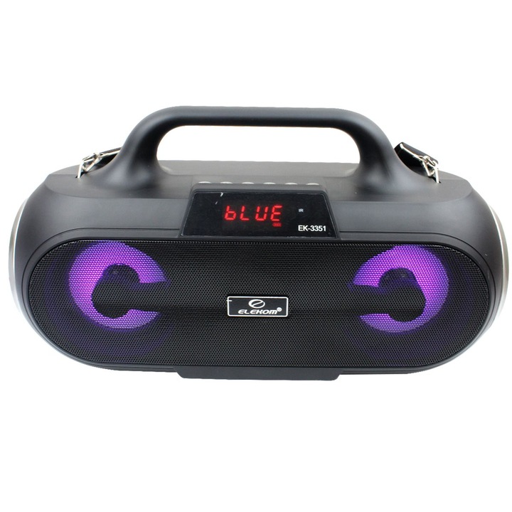 Boxa portabila Bluetooth Elekom, 16W, 1200 mAh, Negru