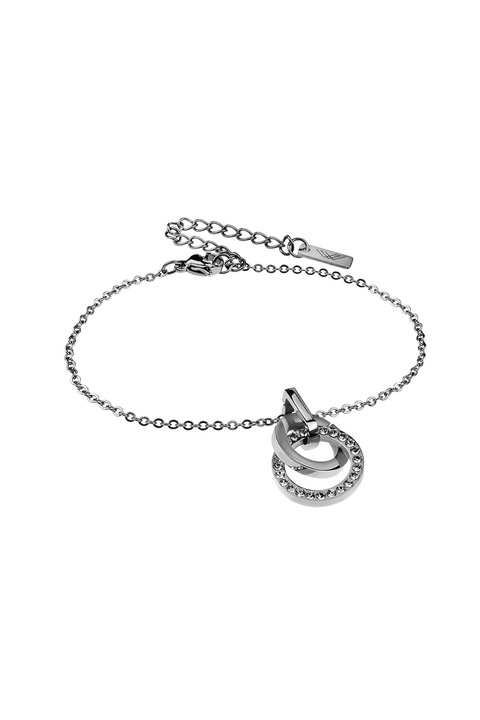 Victoria Walls, Bratara din otel inoxidabil decorata cu cristale Elm, Argintiu