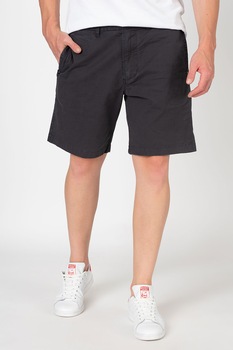 Replay, Bermude chino cu talie medie, Gri antracit Replay, Bermude chino cu talie medie, Gri antracit