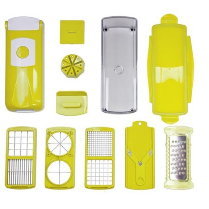 Razatoare multifunctionala legume/fructe 11 moduri taiere 9 piese