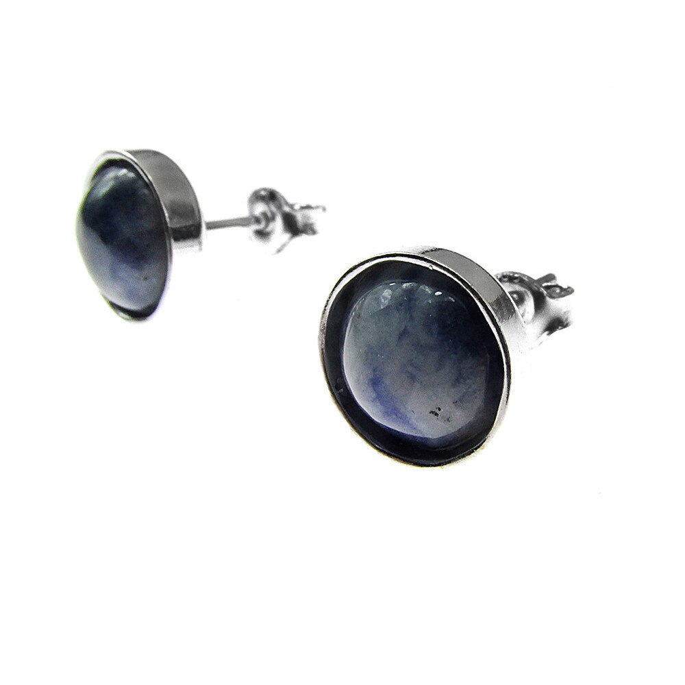 Cercei argint cu sodalit natural 8 MM