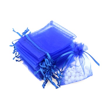 Saculeti organza dreptunghiulari 9x12cm (set 100 buc) - Albastru Saculeti organza dreptunghiulari 9x12cm (set 100 buc) - Albastru
