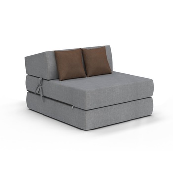 Saltea pliabila pentru copii/adolescenti tip fotoliu Spij zdrowo Alex, Gri deschis/Maro Saltea pliabila pentru copii/adolescenti tip fotoliu Spij zdrowo Alex, Gri deschis/Maro