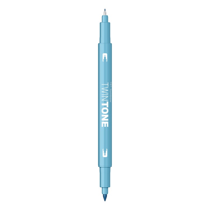 Marker Dual TwinTone Tombow 73 Sky Blue, albastru sky