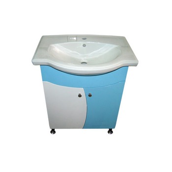 Mobilier baie, Lavoar ceramic cu Baterie ,70 x 60 x 35 cm,Alb/Albastru Mobilier baie, Lavoar ceramic cu Baterie ,70 x 60 x 35 cm,Alb/Albastru