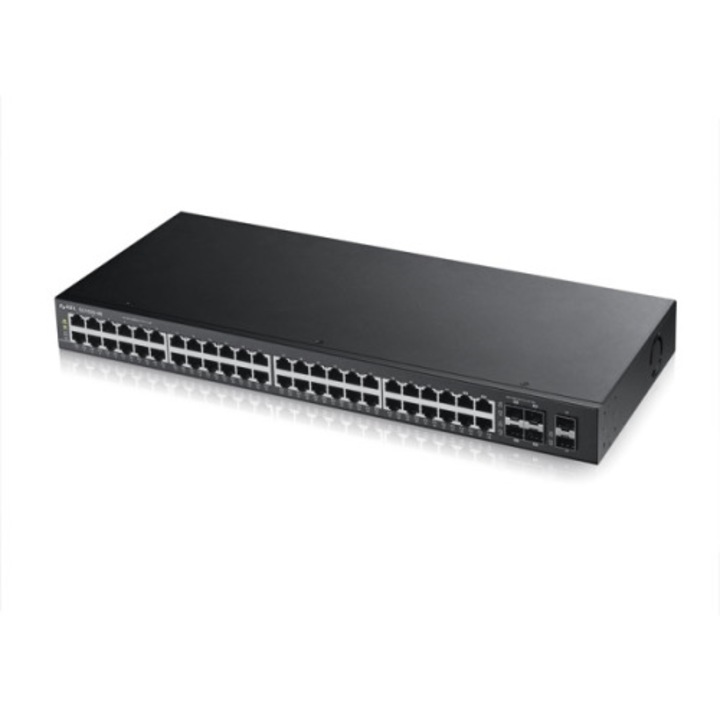 Суич, 48-портов, Интелигентен, Управляван, 48x gigabit copper и 4x gigabit dual pers., хибриден