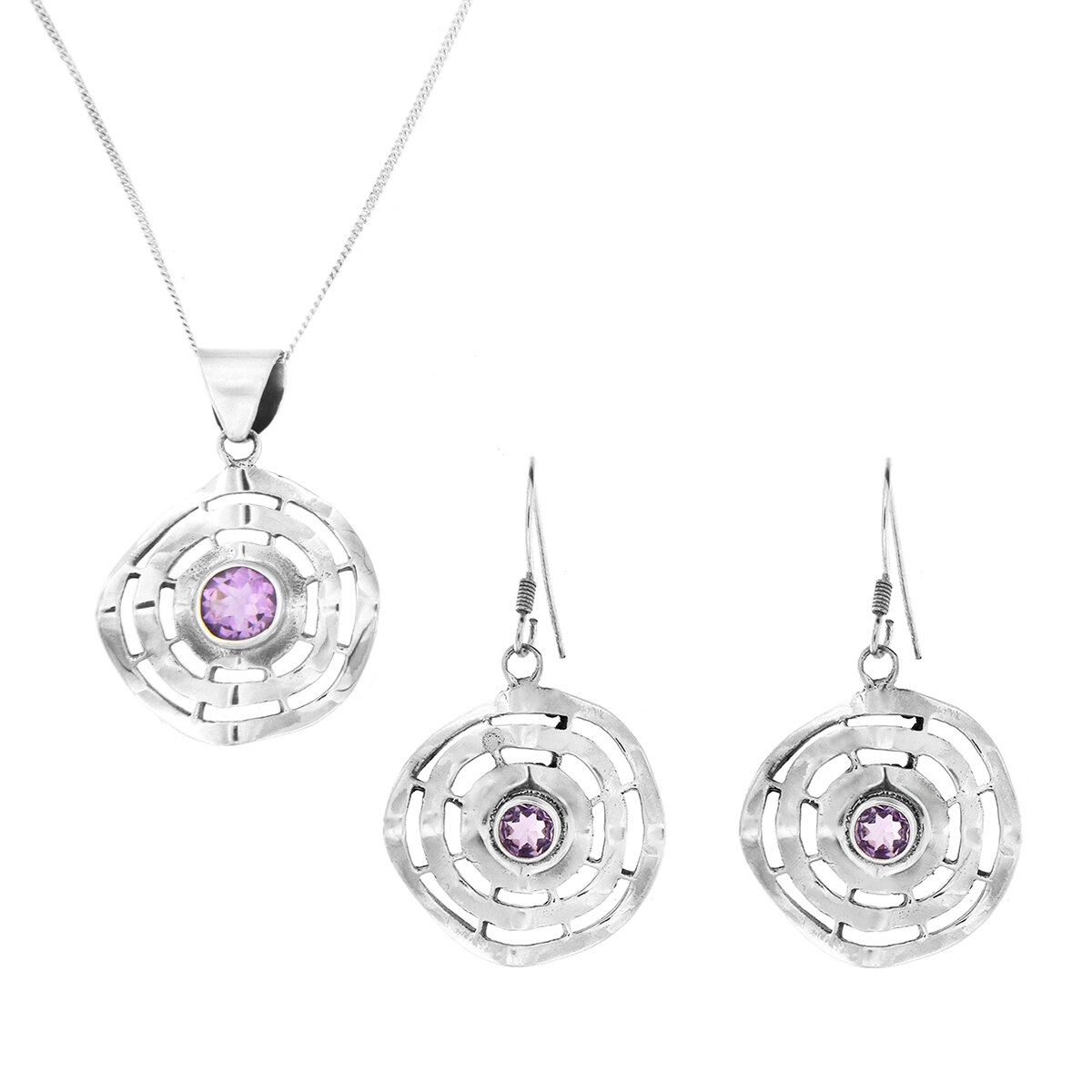 Set din argint cu ametist, Accent Bijuterii