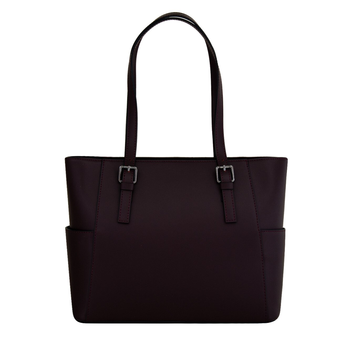 Geanta office de dama din piele naturala Eva Bags, Amber bordo