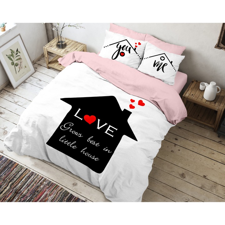 Kétszemélyes ágynemű garnitúra Happy House Club Cotton, 100% renforcé pamut