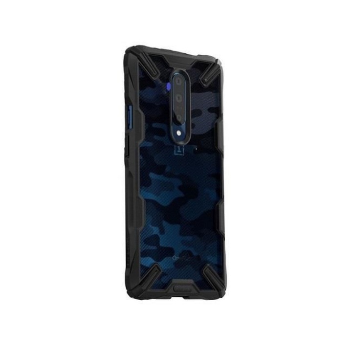 Протектор Ringke Fusion X Design, за Oneplus 7T Pro, Camouflage Прозрачно / черно