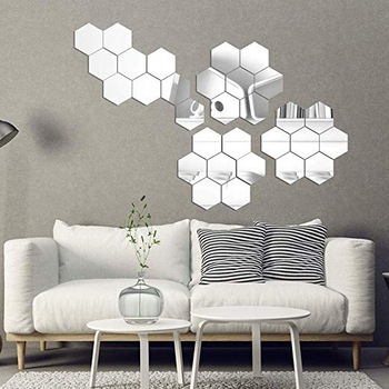 Set Oglinzi Design Hexagon - Oglinzi Decorative Acrilice Silver MyStyle Luxury Home 10 bucati/set 12-14 cm Set Oglinzi Design Hexagon - Oglinzi Decorative Acrilice Silver MyStyle Luxury Home 10 bucati/set 12-14 cm