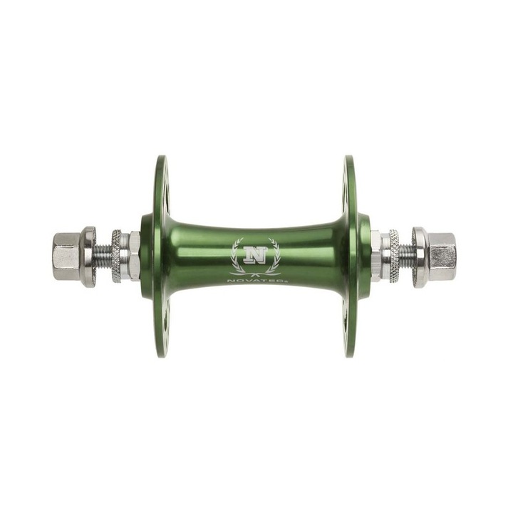 Butuc Fata Novatec A165SBT Fixie / Track 32 Gauri flanse inalte Verde