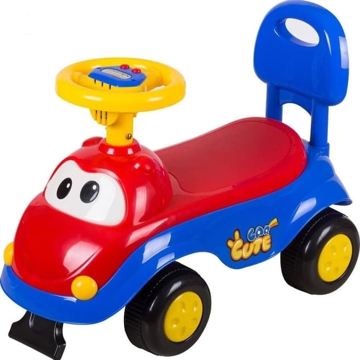 Masinuta fara pedale de impins Moni Dream Car Ride-on, Albastru/Rosu