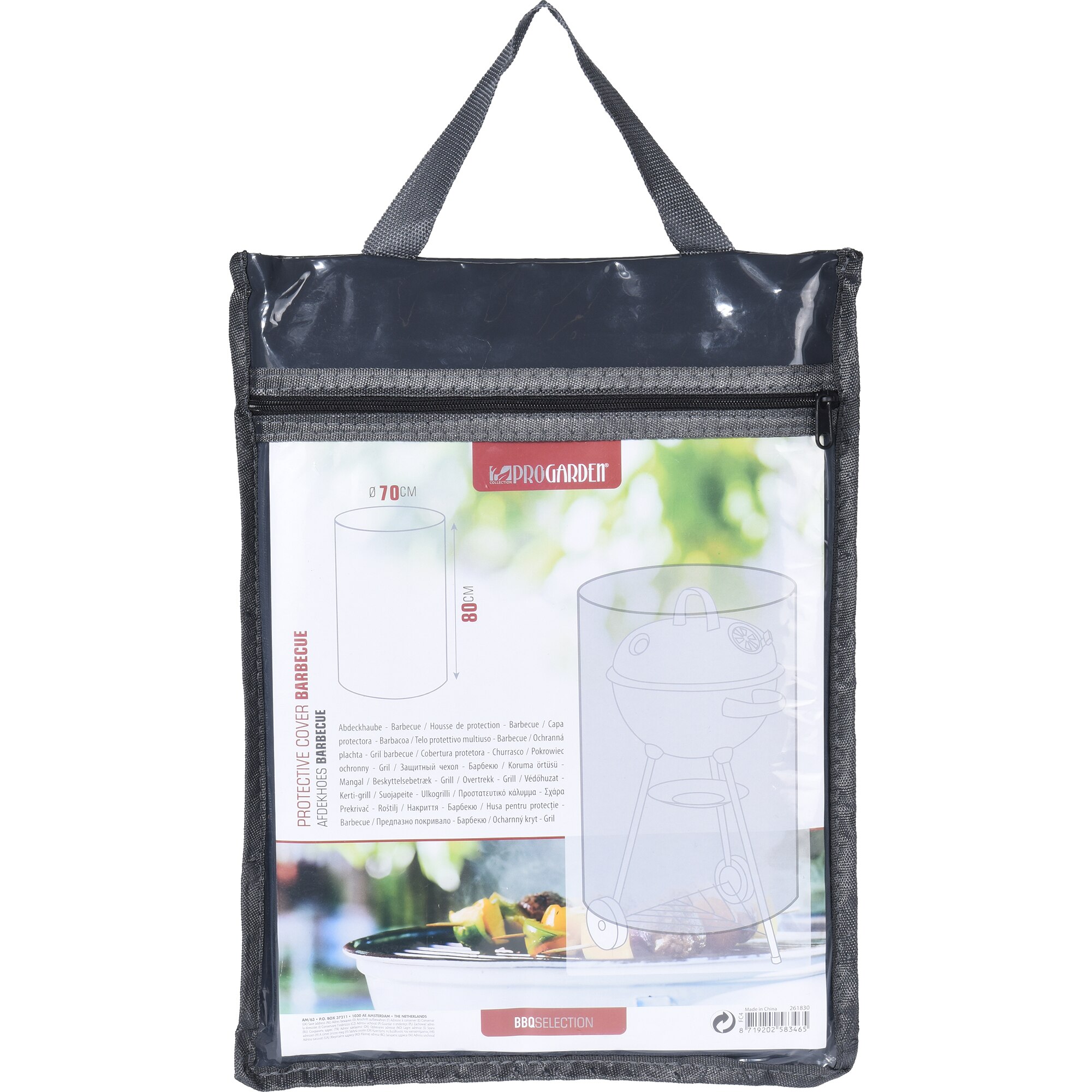 Husa de protectie Progarden, pentru gratar rotund, diam.70 cm, gri inchis