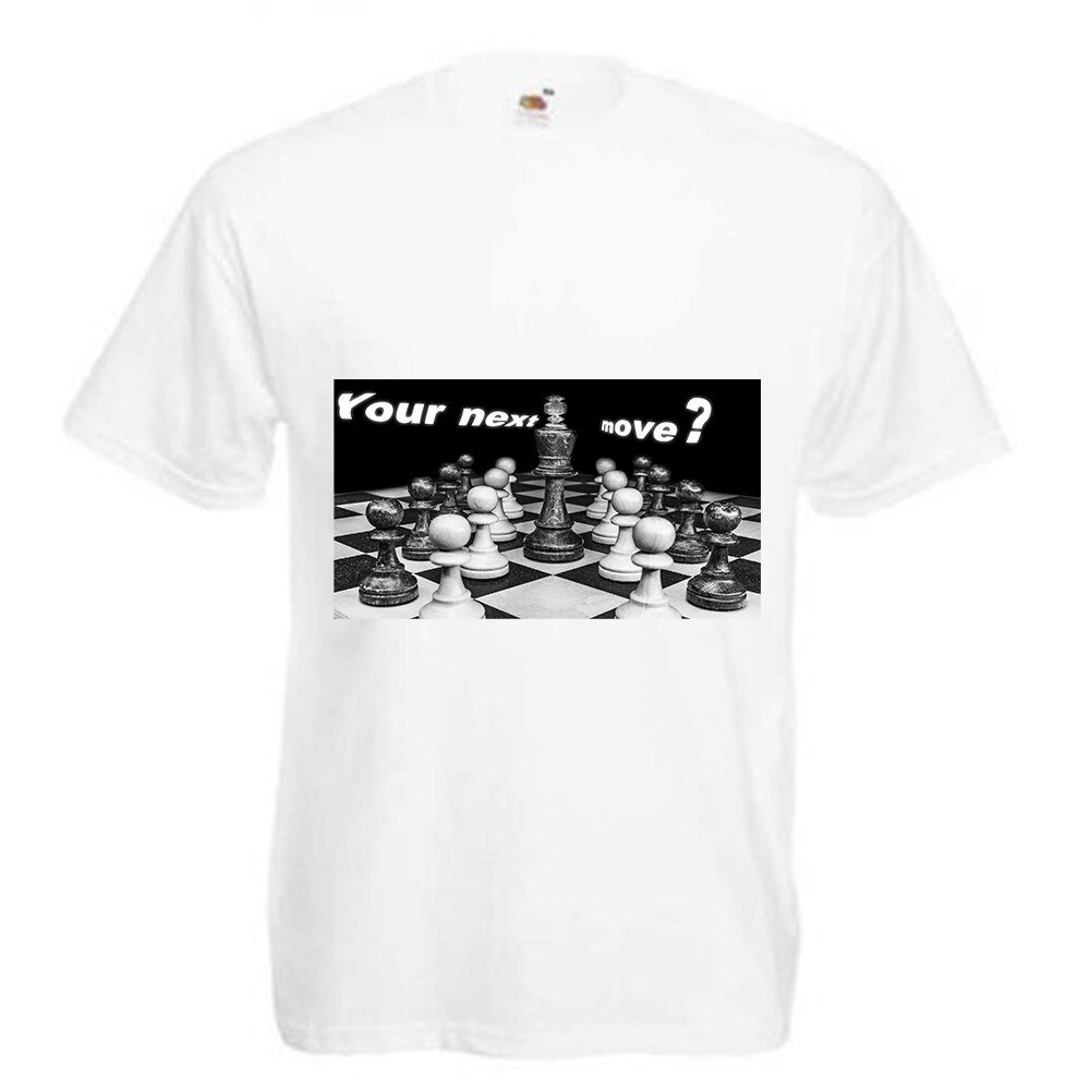Tricou barbatesc personalizat Fruit of the loom, alb, Your next move, L