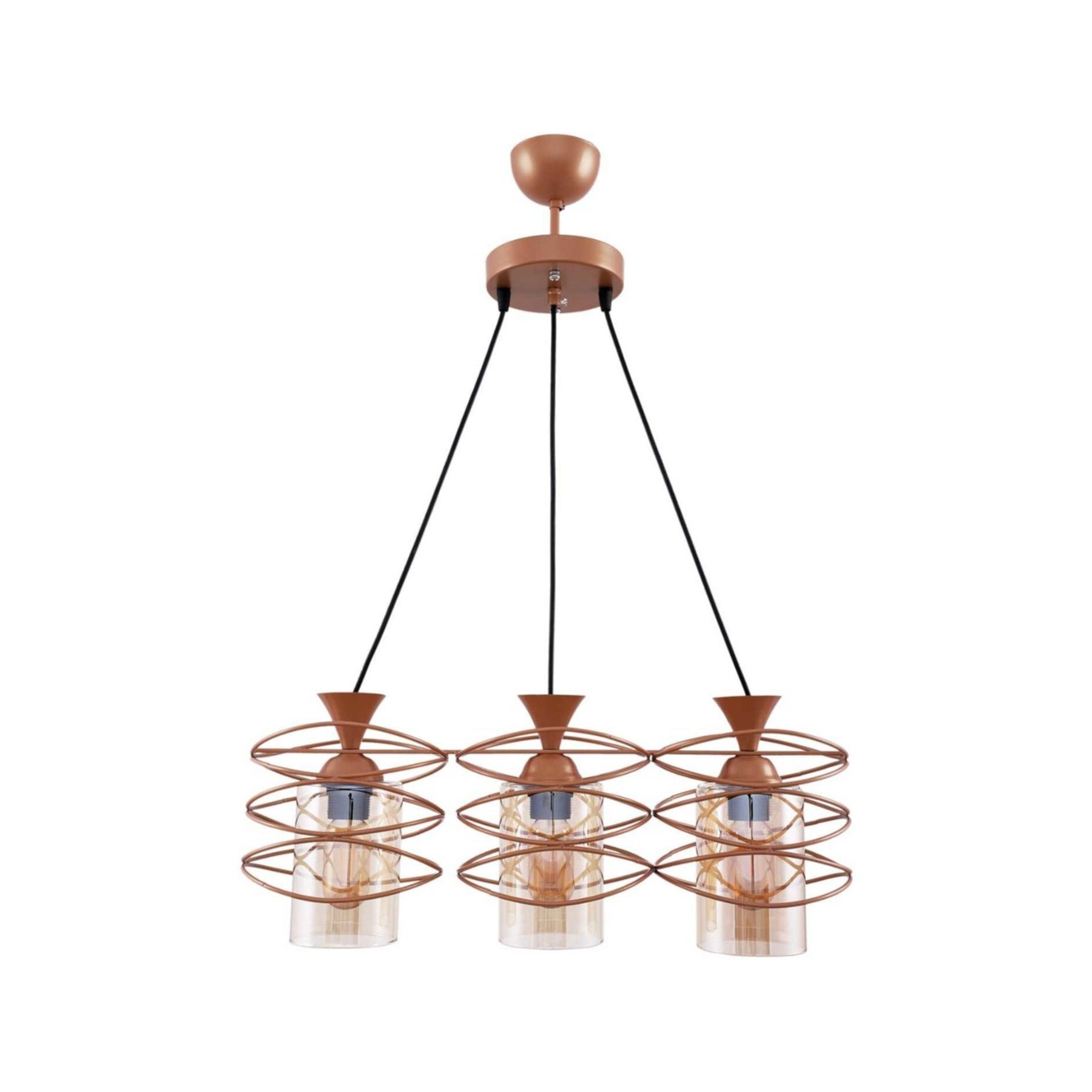 Lustra Fiber, 3 becuri, Begusa, E 27, 60 W, somon