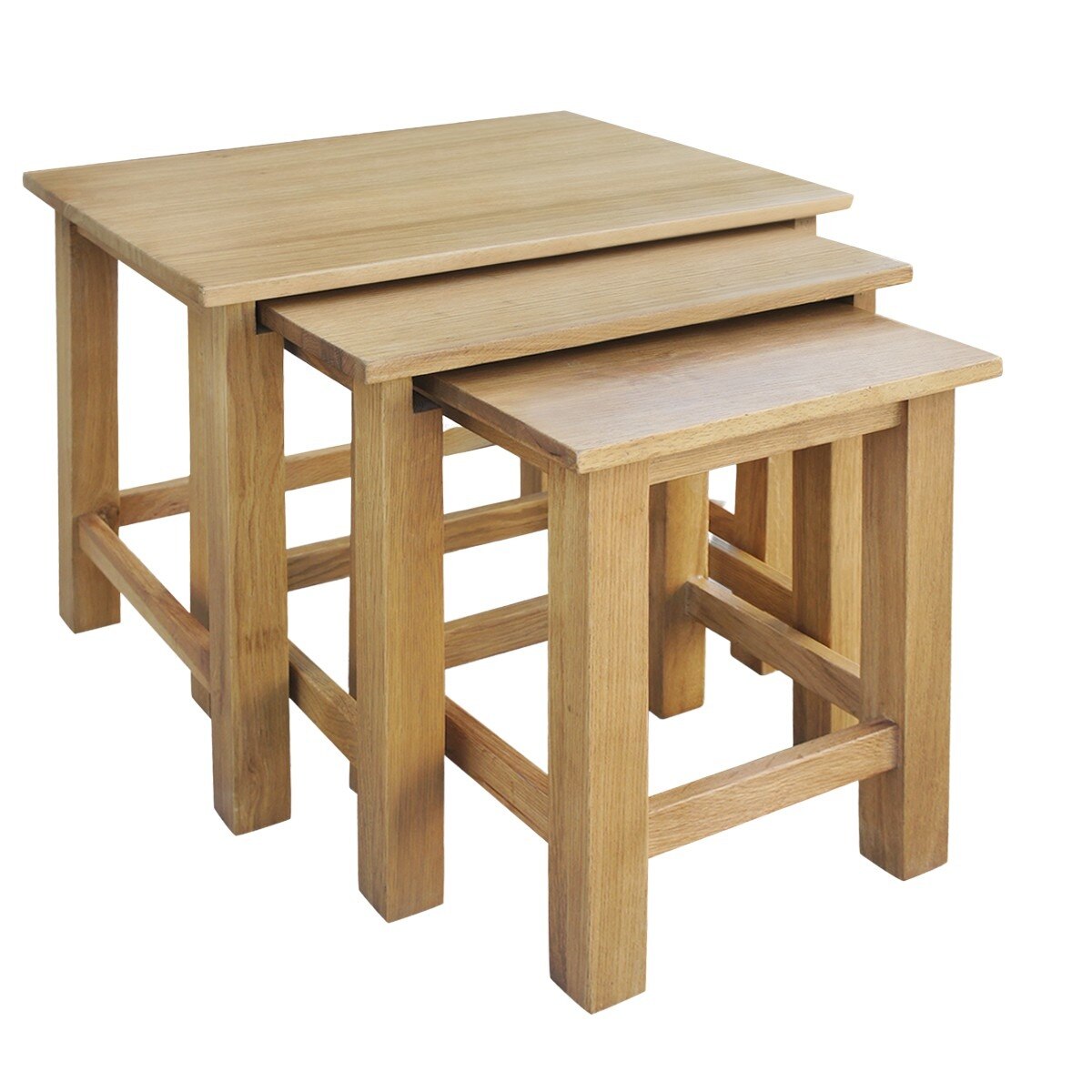 Set de 3 mese laterale suprapuse, vidaXL, Maro, Lemn, 51 x 40 x 41 cm