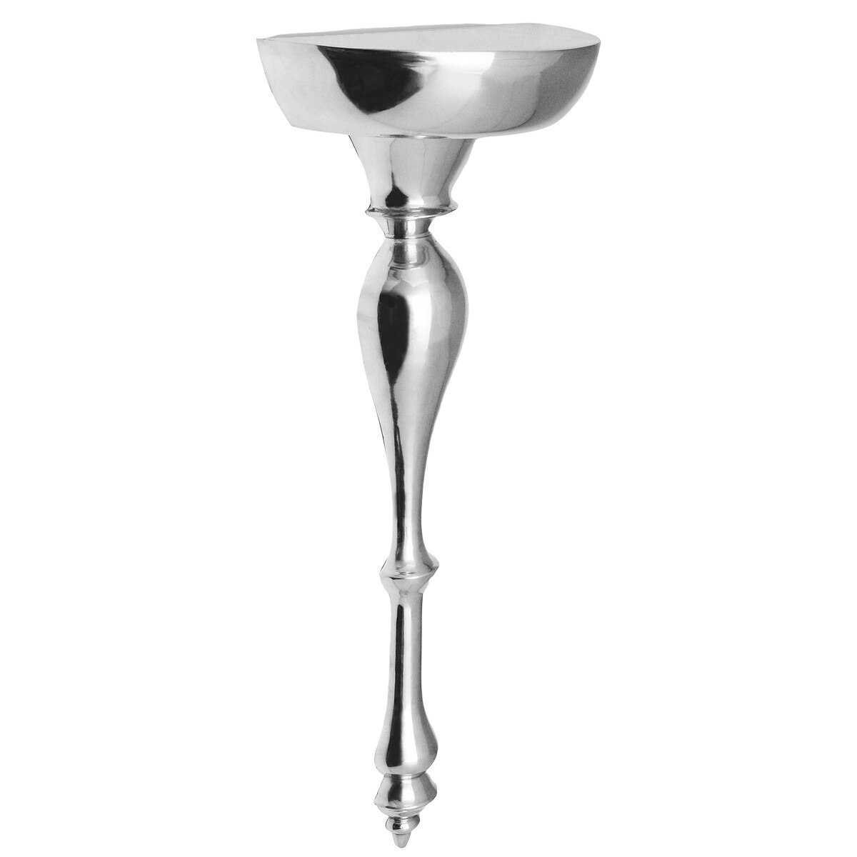 Masa consola de perete, vidaXL, Aluminiu, Argintiu, 25 x 13 x 61 cm